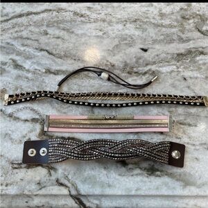 Leather jewelry bracelets & choker